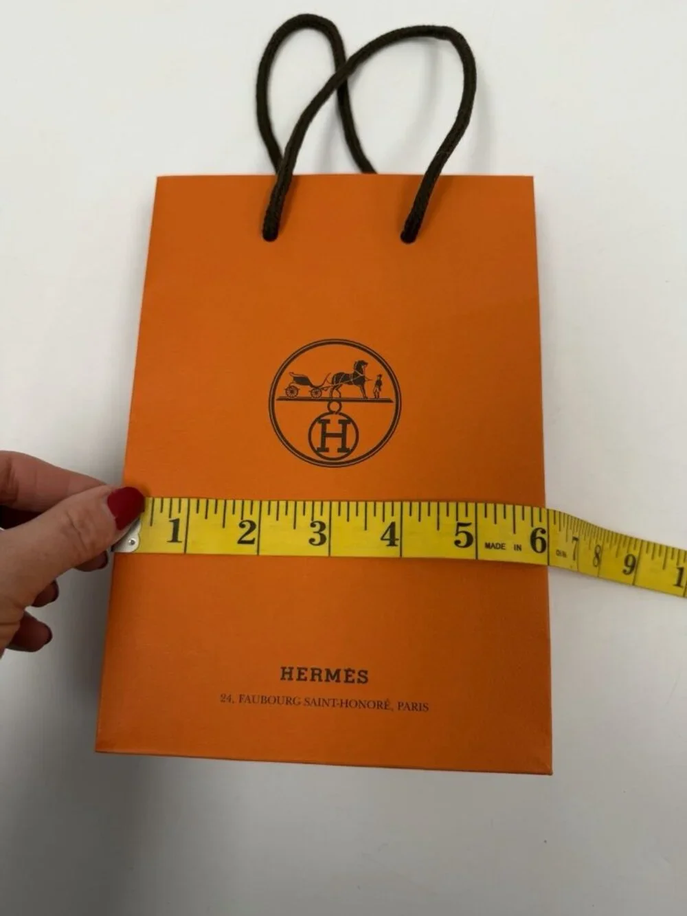 Hermes Empty Shopping Gift Bag Orange 8.5
